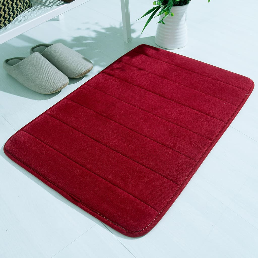 Tapis antidérapant rouge uni