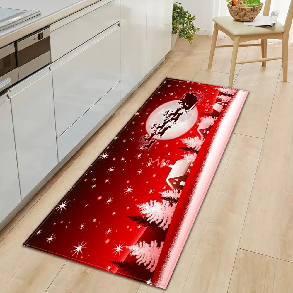 Paillasson de noël village sous la neige - 80cmx120cm