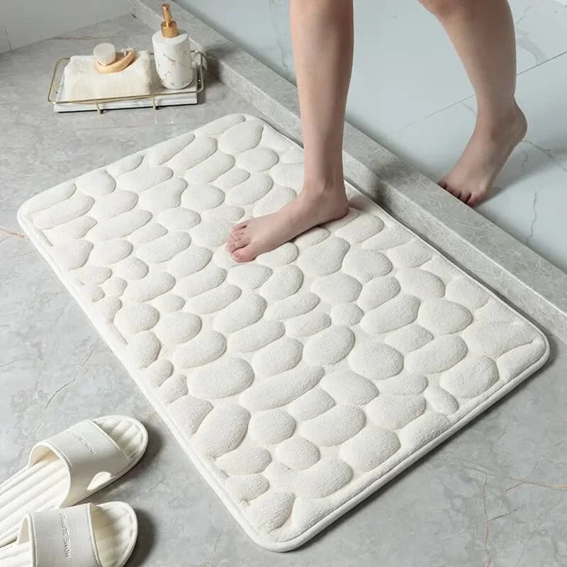 Tapis de salle de bains à mémoire de forme - Blanc