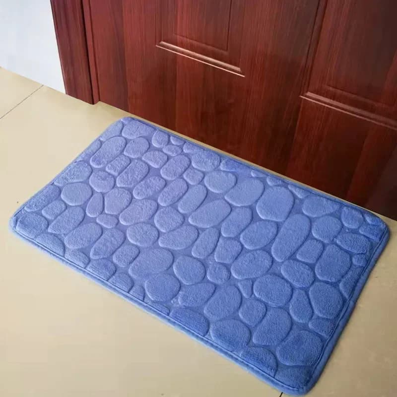 Tapis de salle de bains à mémoire de forme - Bleu clair