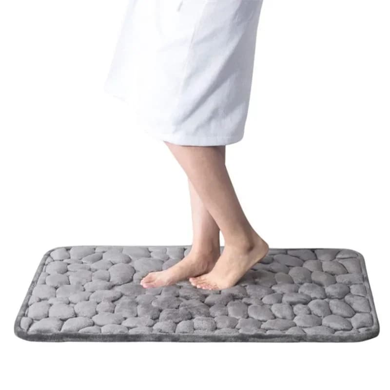 Tapis de salle de bains à mémoire de forme - Gris