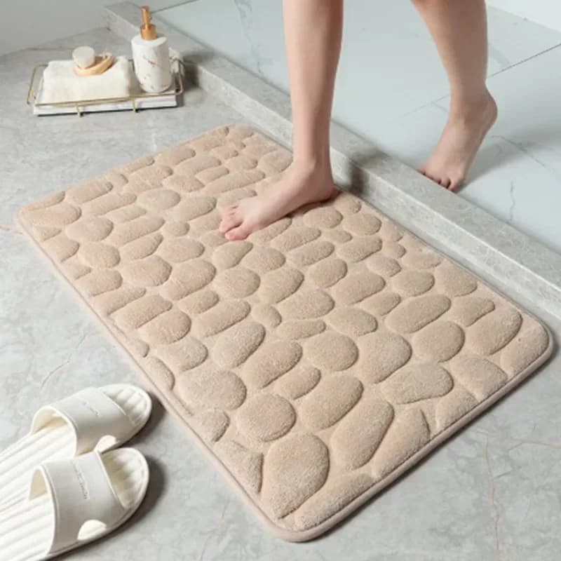 Tapis de salle de bains à mémoire de forme - Beige