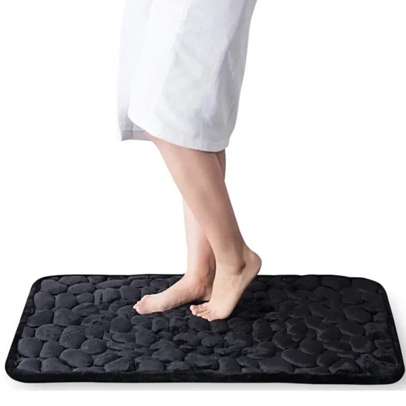 Tapis de salle de bains à mémoire de forme - Noir
