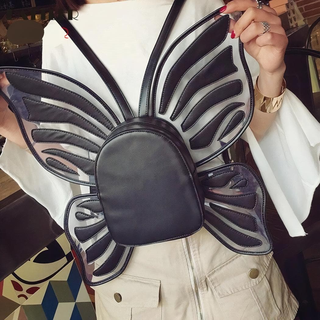 Sac Ă dos fille avec ailes de papillons - noir