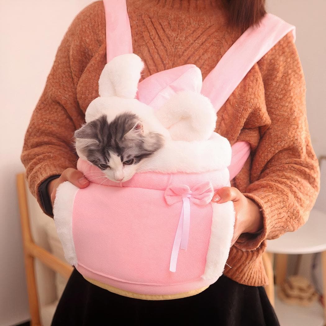 Sac Ă dos d'hiver chaud pour chat et chiot - rose,l