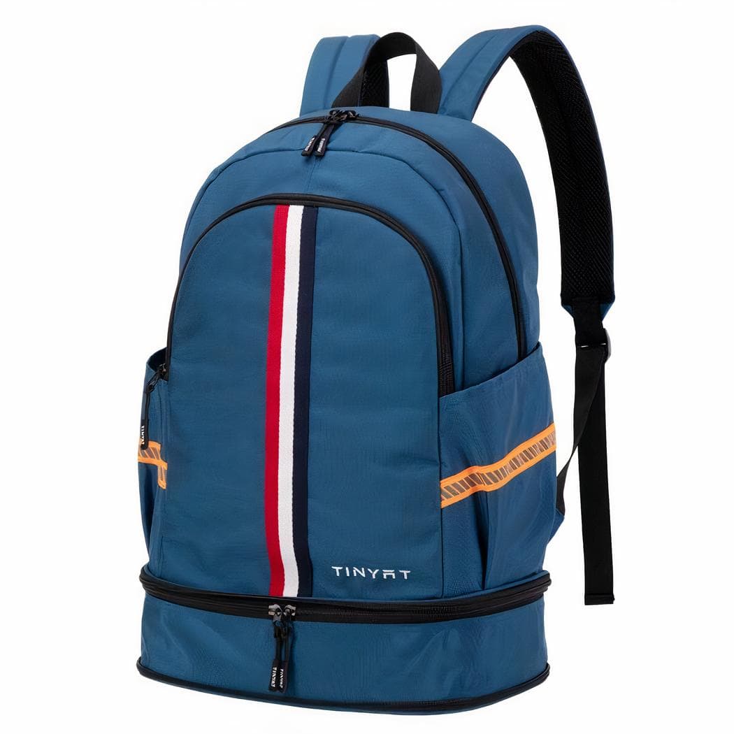 Sac à dos pliable avec emplacement spécial pour chaussures - bleu