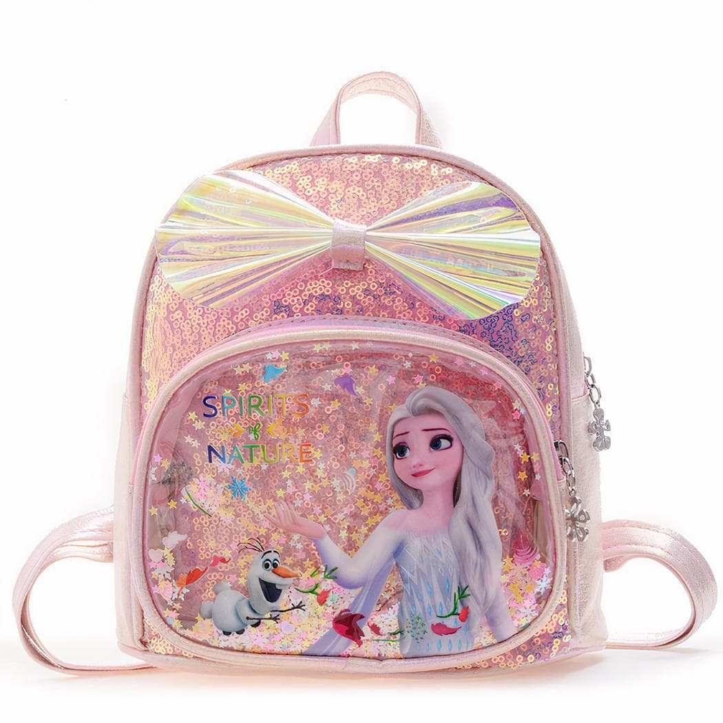 Sac à dos à paillettes la reine des neiges Elsa - rose
