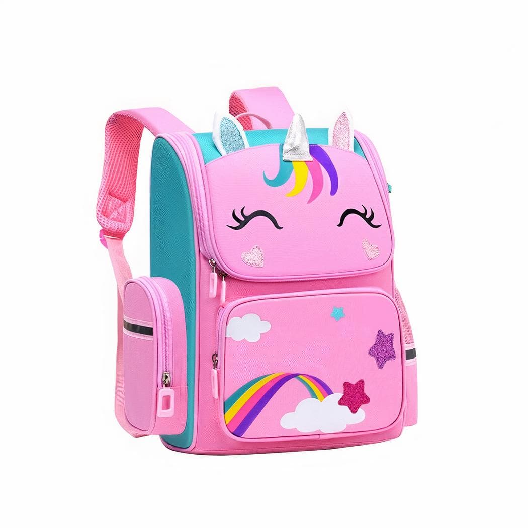 Sac à dos d'école aux motifs de licorne et arc-en-ciel - rose,m