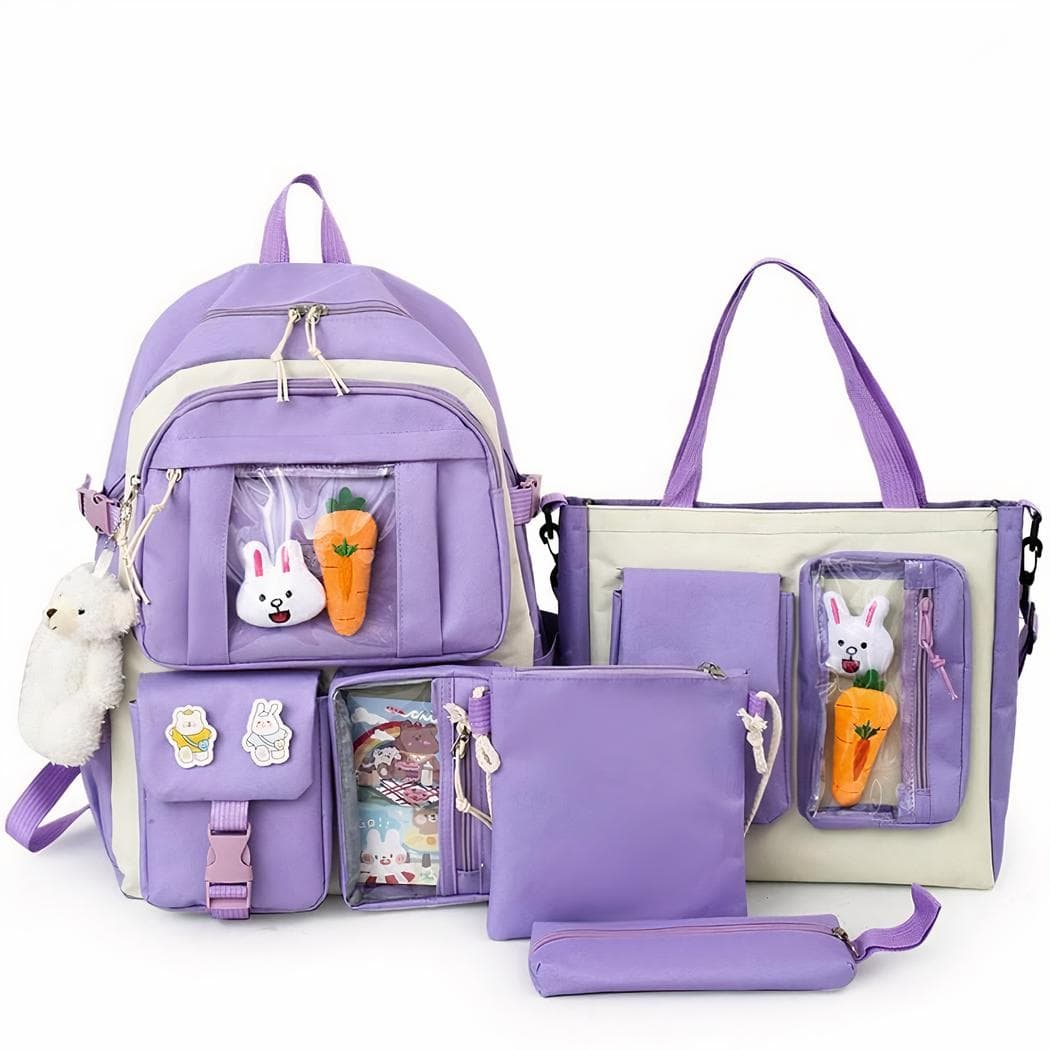 Sac à dos à multipoches pour adolescente - violet