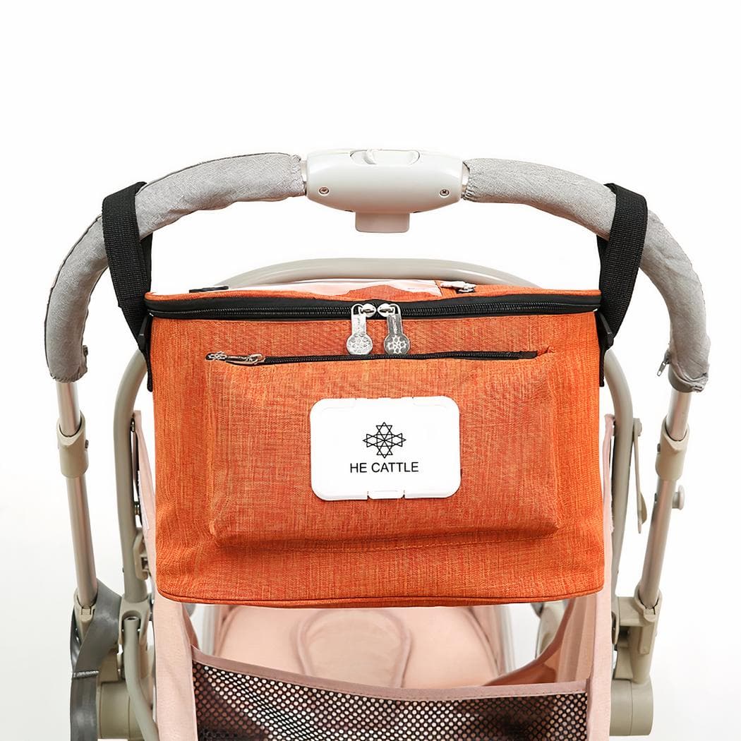 Sac à langer élégant et pratique pour poussette - orange