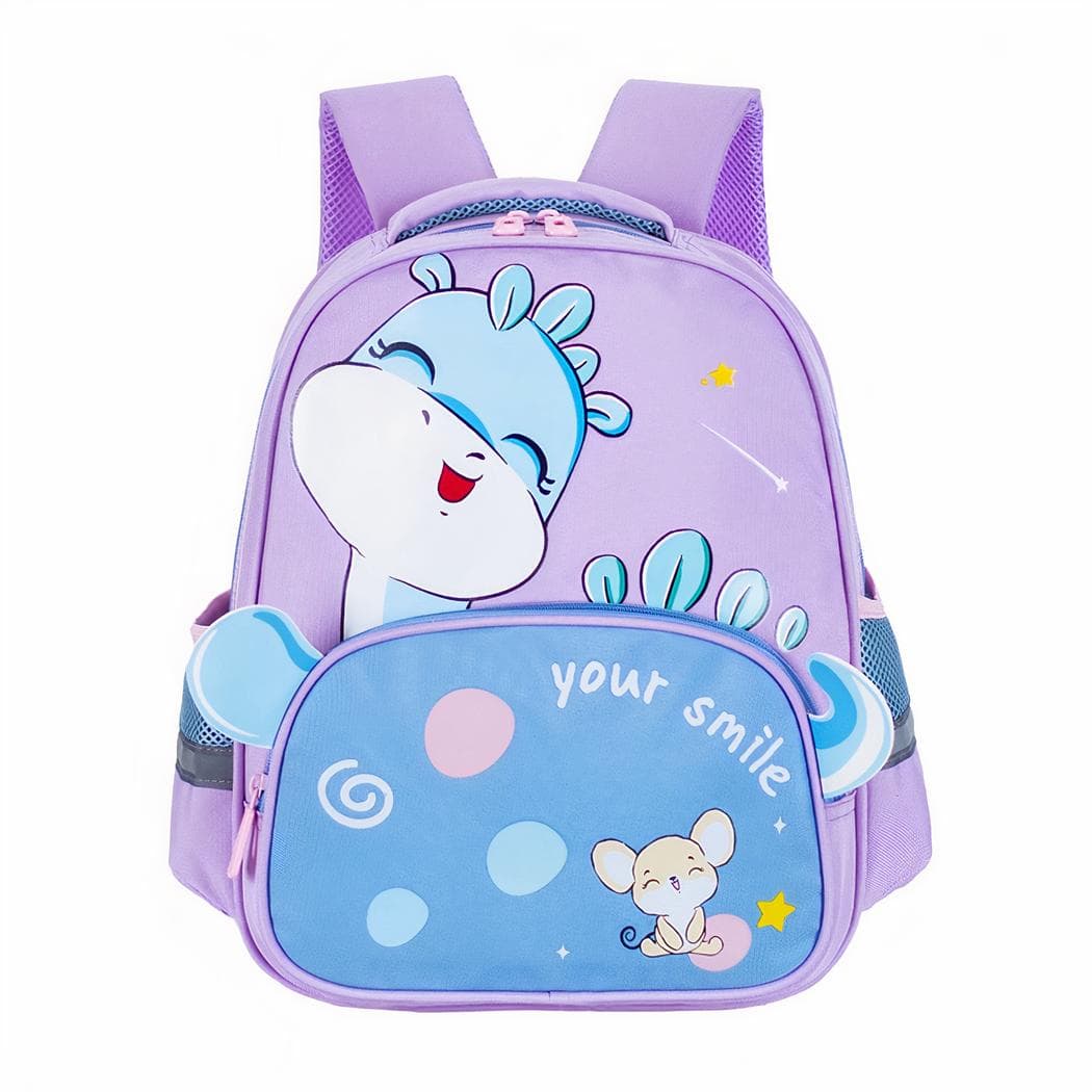 Sac à dos de dessin animé dinosaure pour petite fille - violet