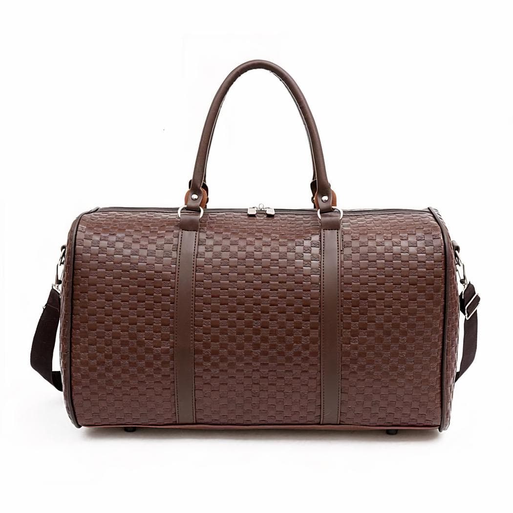 Sac de voyage homme élégant de grande capacité en similicuir - marron