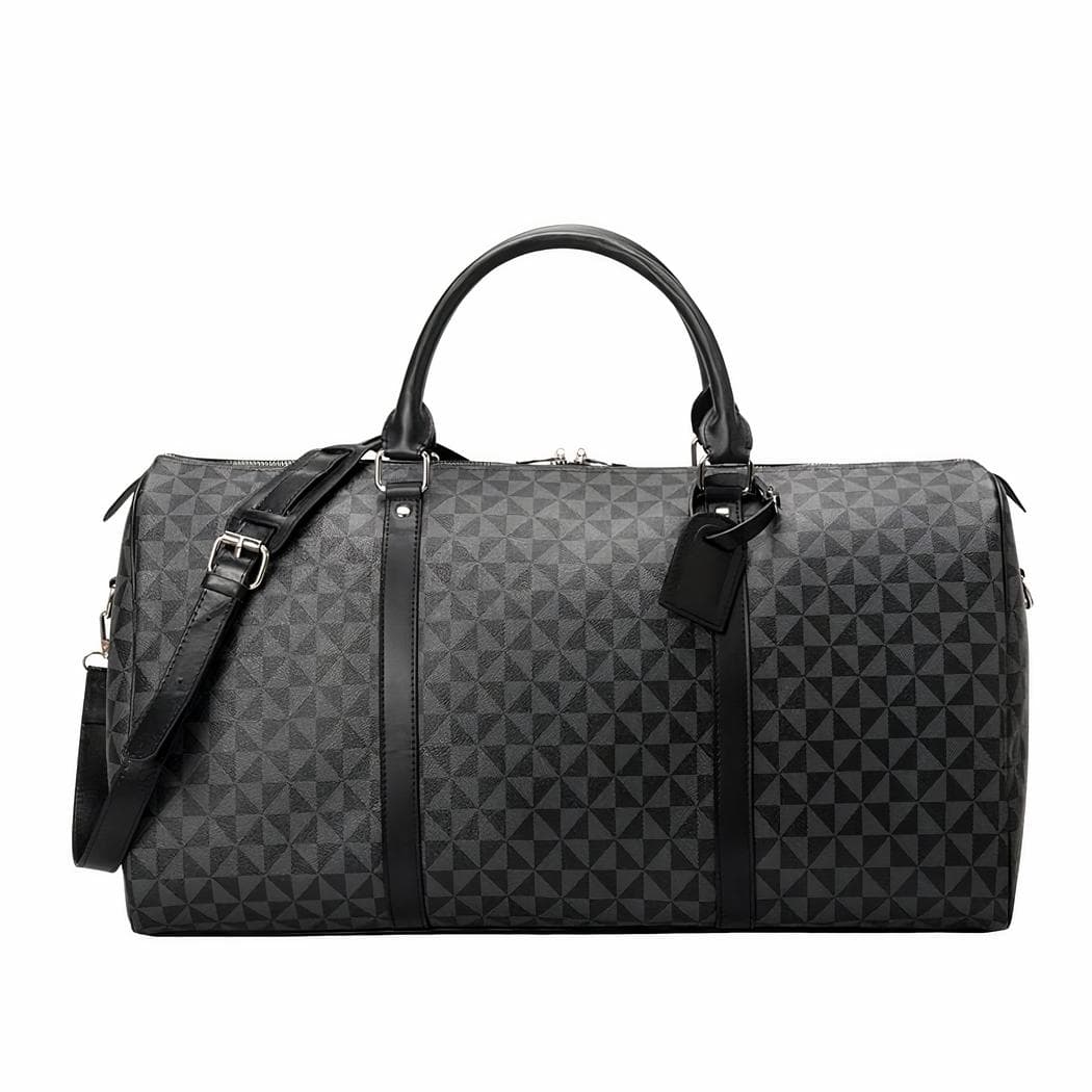 Sac de voyage homme étanche moderne en similicuir - noir