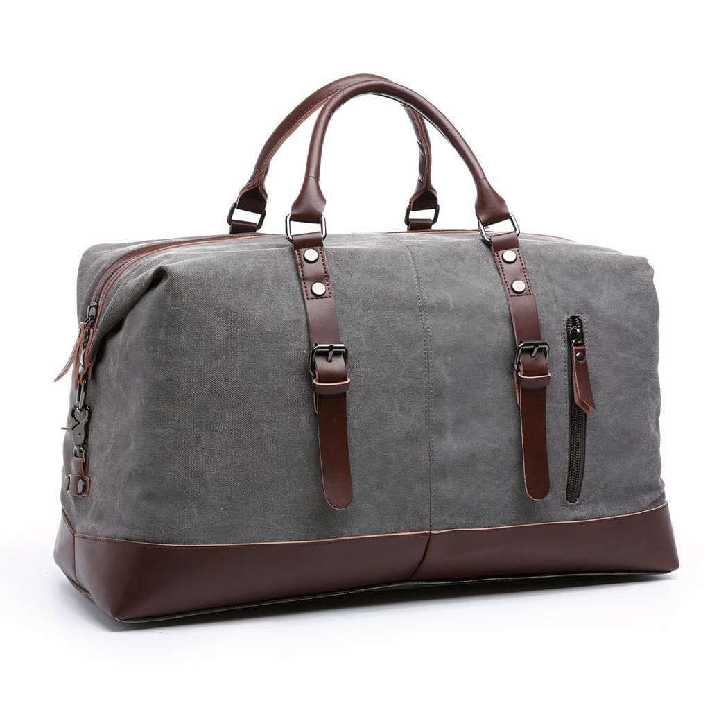 Sac de voyage homme fourre-tout en toile - gris