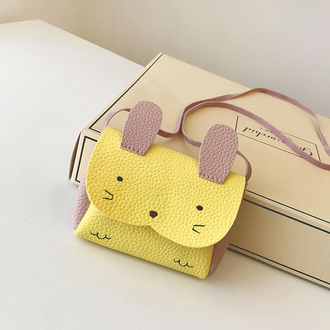Petit sac à bandoulière en forme de lapin pour enfants - jaune