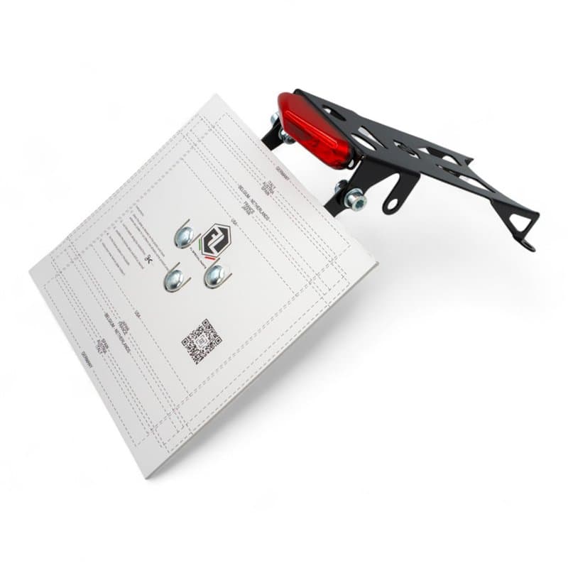 Fantic-Compatible - Retractable Plateholder - Black - Fits on Fantic XE 2022-25 (enduro)