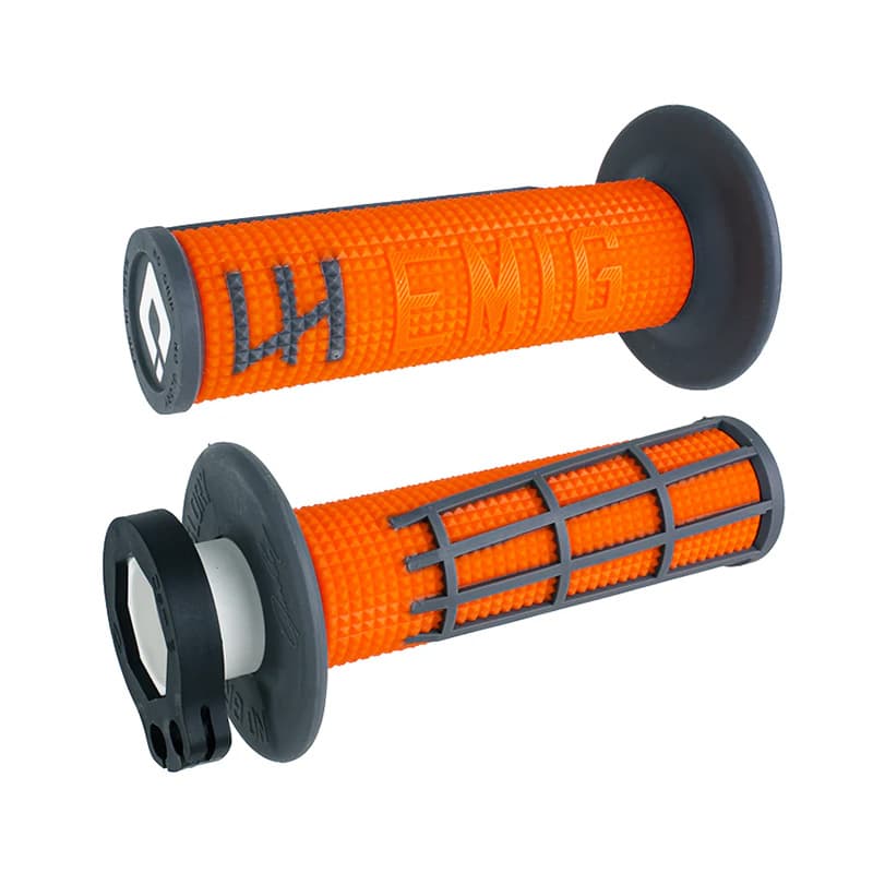 ODI EMIG V2 Lock-On Grips – Pro Supermoto Stunt Grips - Orange/Graphite