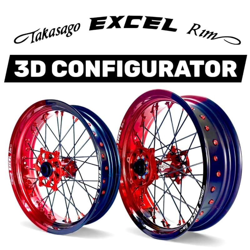 Excel G2 PRO Supermoto Wheels - Full Custom 3D Configurator