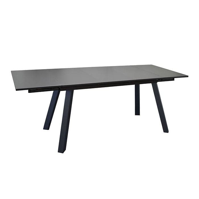 Table de jardin extensible aluminium plateau verre texturé - Agra - L.150/200/250 x l.90 cm - 8/10 personnes-PROLOISIRS