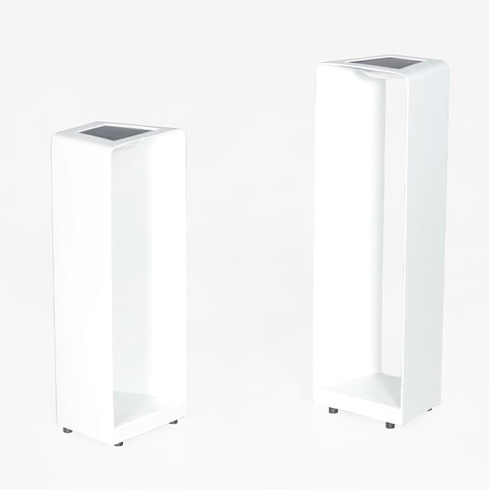 Lot 2 lampes solaires design jardin aluminium - H.50/60 cm-PROLOISIRS