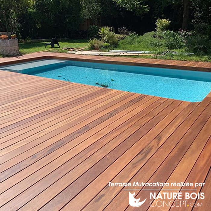 Lame terrasse bois exotique - MUIRACATIARA / TIGER WOOD - LISSE - Ep.21 mm / l.145 mm - Grandes longueurs-NATURE BOIS CONCEPT
