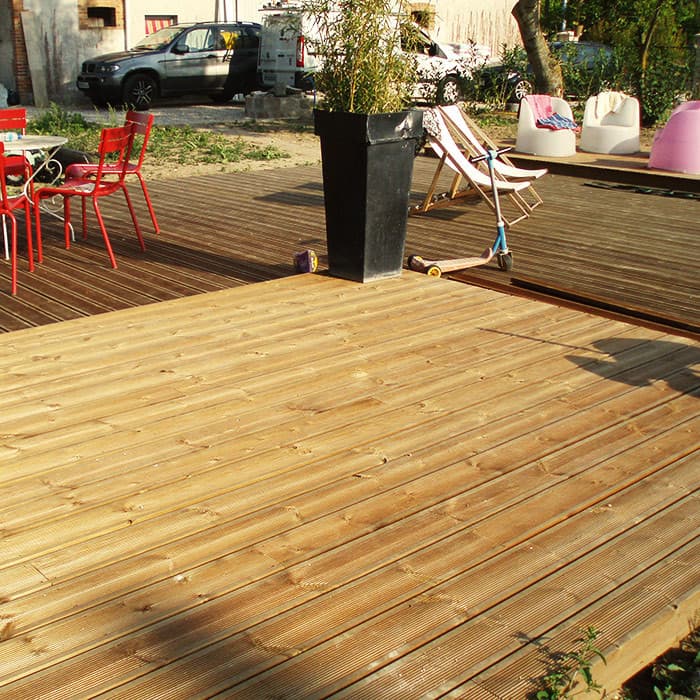 Lame terrasse - PIN VERT - AB STRIÉE - Ep.27 mm / l.145 mm / L.3,60 m-NATURE BOIS CONCEPT
