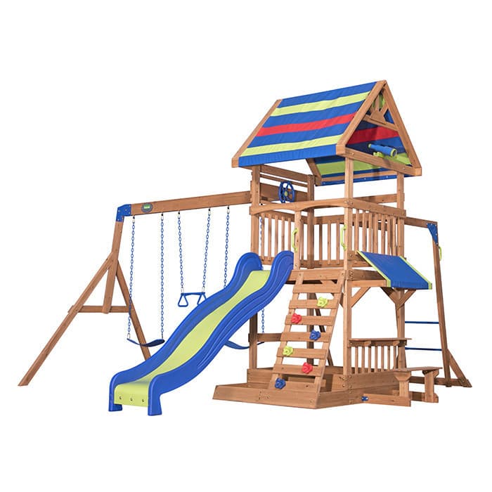 Aire de jeu en bois avec toboggan et balançoire - Northbrook-BACKYARD DISCOVERY