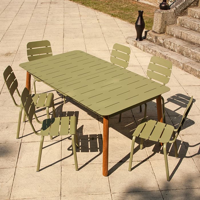 Table de jardin extensible aluminium - Alicante - L.180/230 x l.100 x H.76 cm - 8/10 personnes-EZEIS