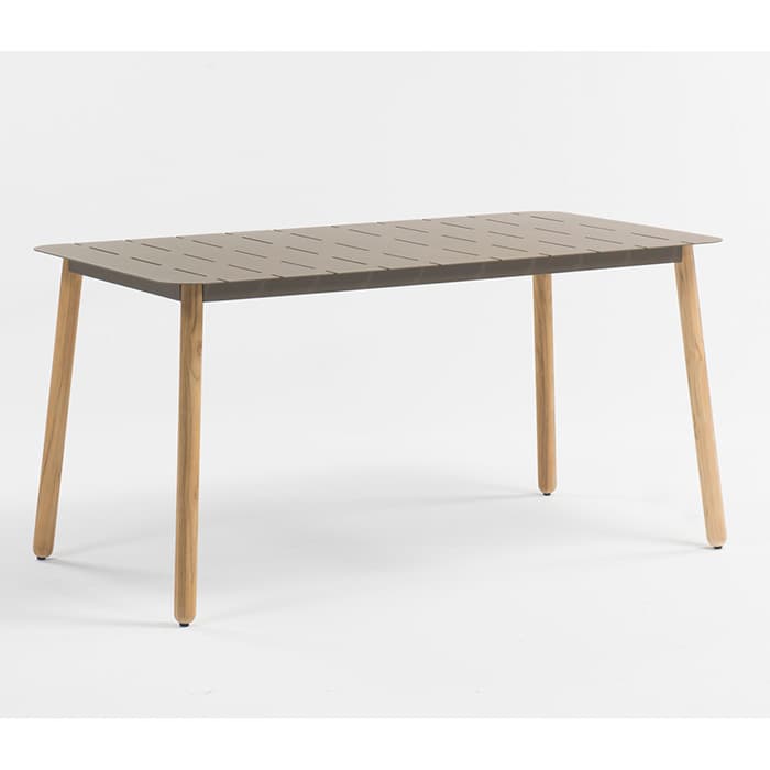 Table de jardin aluminium - Alicante - L.150 x l.80 x H.75 cm - 6 personnes-EZEIS