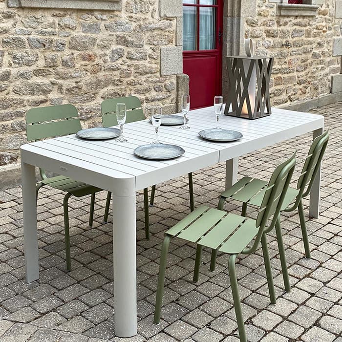 Chaise de jardin empilable aluminium - Alicante - L.55 x l.42 x H.85 cm-EZEIS