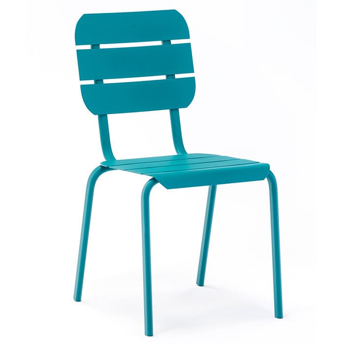 Chaise de jardin empilable aluminium - Alicante - L.55 x l.42 x H.85 cm-EZEIS