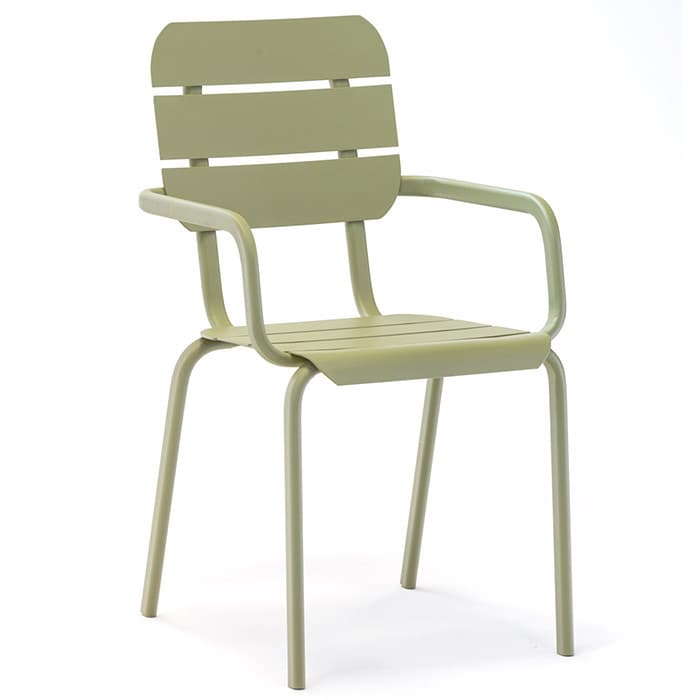 Fauteuil de jardin empilable aluminium - Alicante L.55 x l.50 x H.85 cm-EZEIS