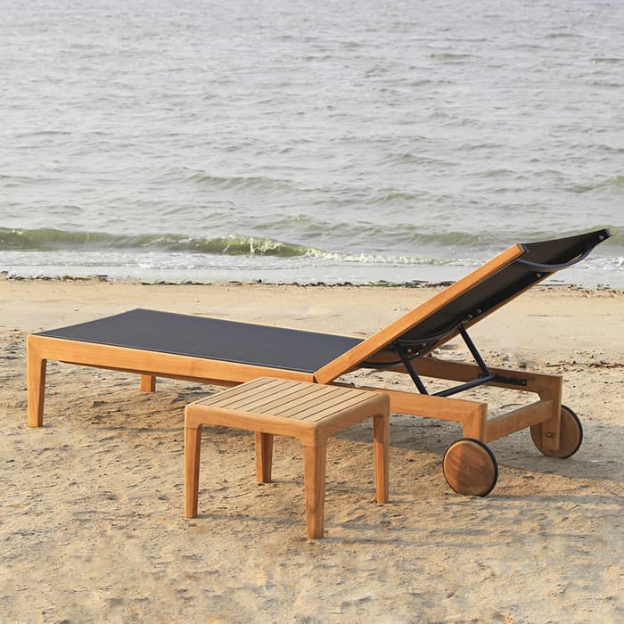 Table basse de jardin Teck naturel - Aquariva - L.43 x l.43 x H.32 cm-EZEIS