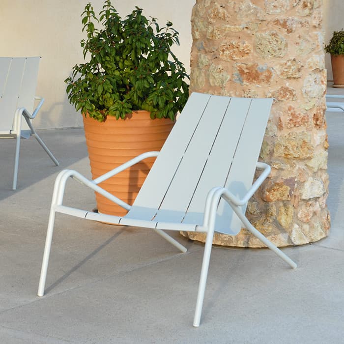 Fauteuil de jardin empilable aluminium - Fléole - L.106 x l.80 x H.82 cm-EZEIS