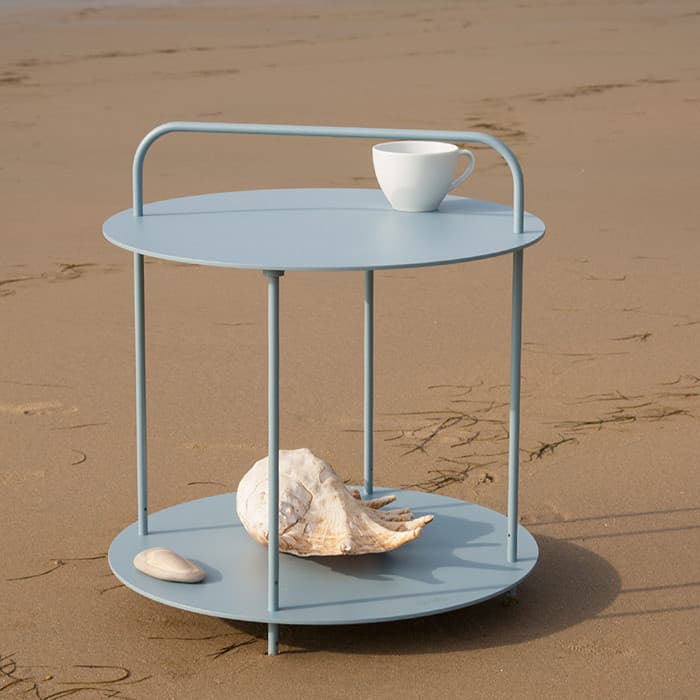 Table d'appoint Aluminium - Plip- L.45 x l.45 x H.41 cm - Bleu pigeon-EZEIS