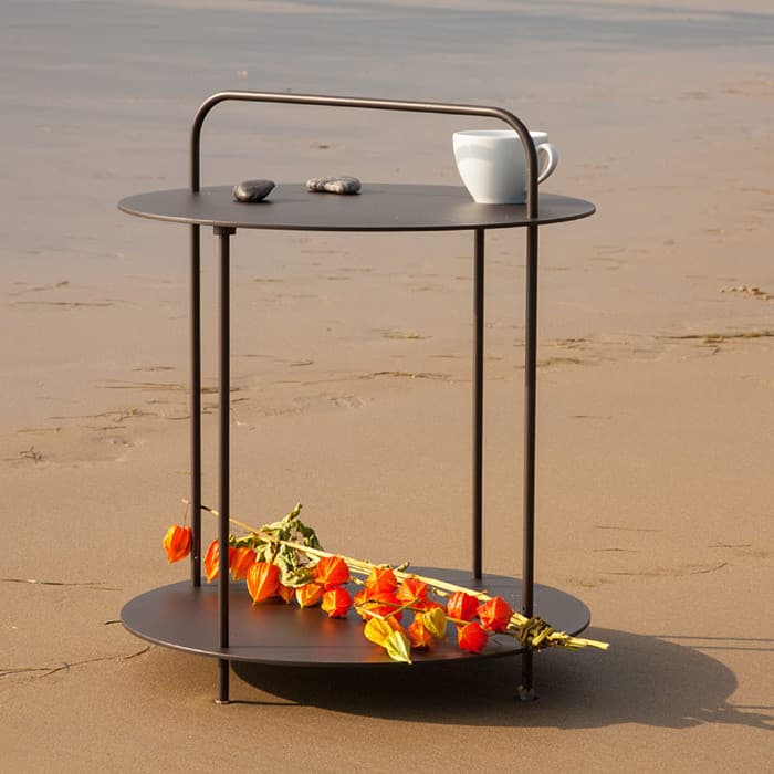 Table d'appoint Aluminium - Plip- L.45 x l.45 x H.56 cm - Café-EZEIS
