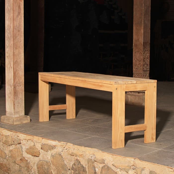 Banc de jardin en teck - Moon - L.120 x l.37 x H.45 cm-EZEIS