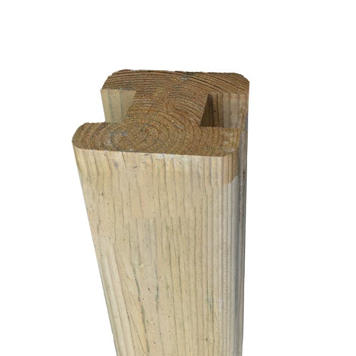 Poteau Intermédiaire - Clôture Palissade Bois - 90 x 90 x 2400 mm - Rainure 36 mm-NATURE BOIS CONCEPT