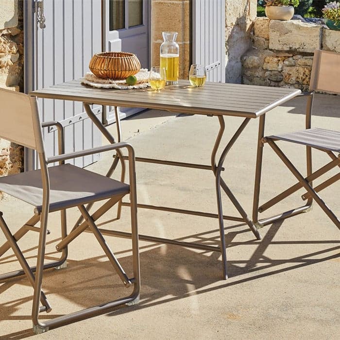 Table de jardin pliante aluminium - Globe - L.110 x l.70 cm - 2 Ã 4 personnes-PROLOISIRS