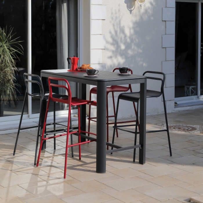 Table de jardin haute aluminium - EOS - L.140 x l.74 cm - 4 personnes-PROLOISIRS