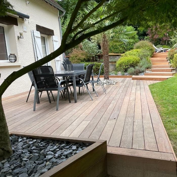 Lame terrasse bois exotique - IPÉ - LISSE - Ep.21 mm / l.145 mm - Grandes longueurs-NATURE BOIS CONCEPT