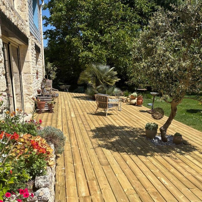 Lame terrasse - PIN VERT - AB LISSE - Ep.27 mm / l.145 mm / L.4,20 m-NATURE BOIS CONCEPT