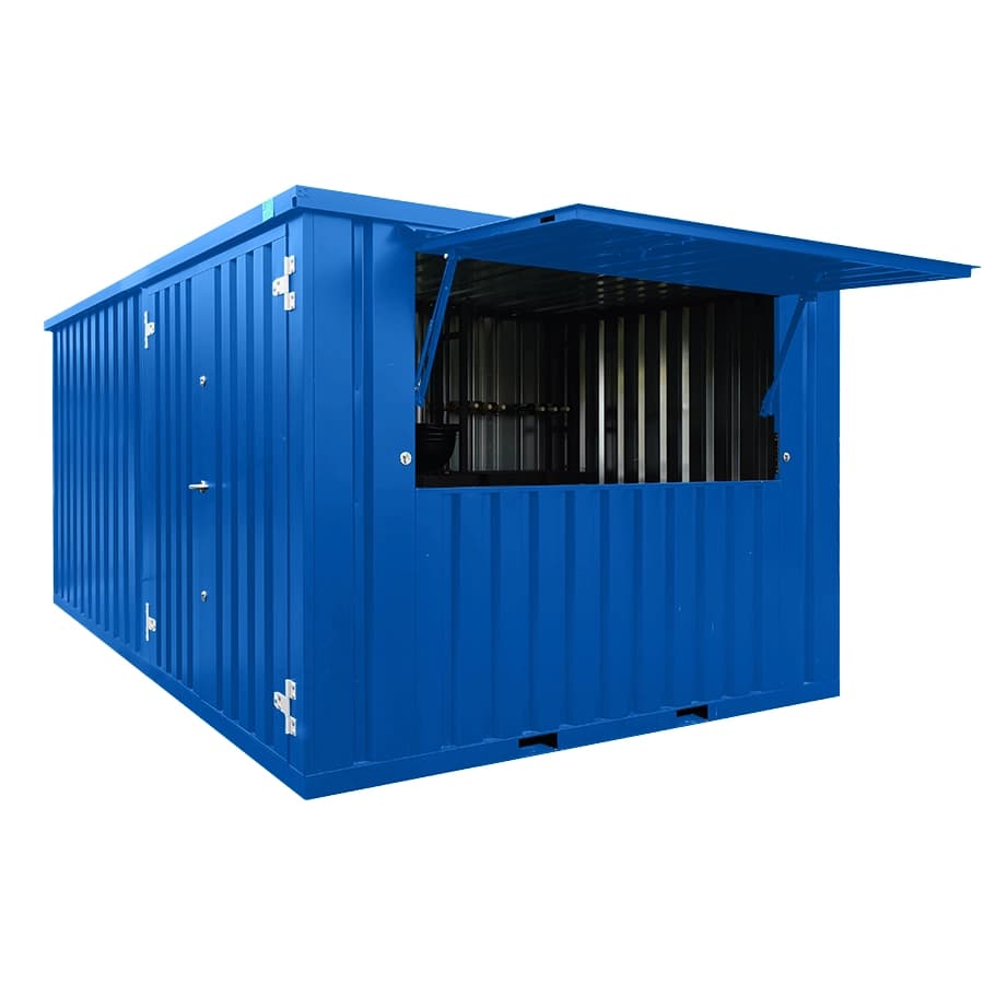 Bar Container 3×4 XL Meter Blau RAL 5015-Neu