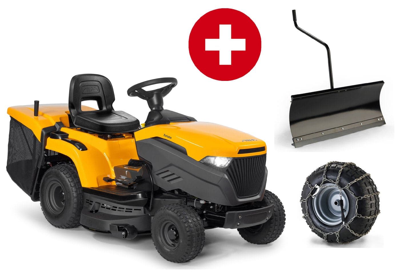 Stiga Rasentraktor Estate 598 - Winterpaket mit Schneeschild und Schneeketten-Neu