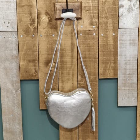 Sac à main Coeur argent