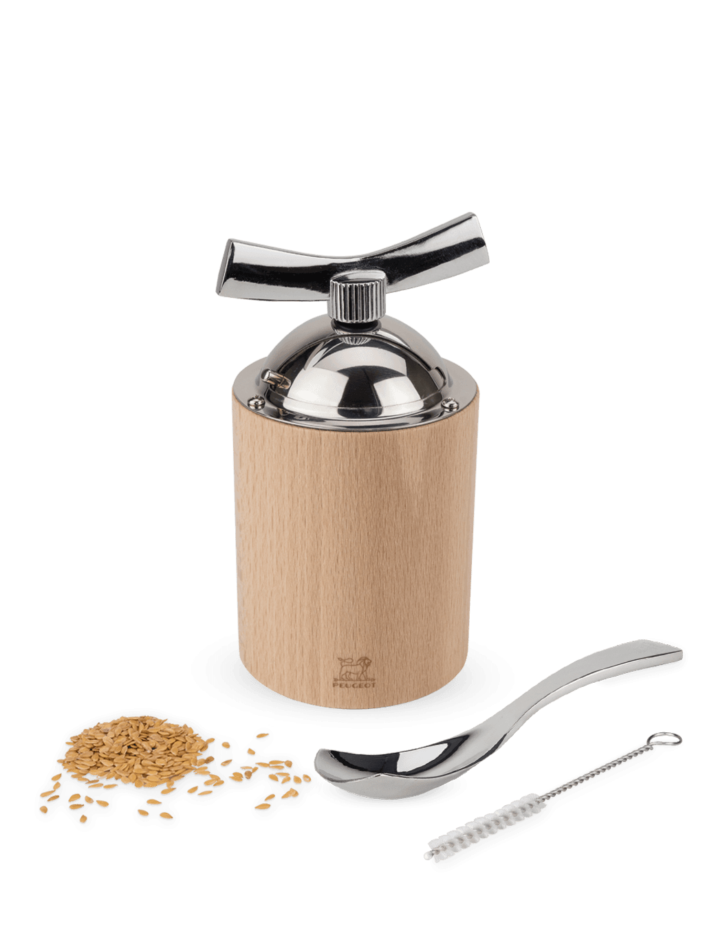 Moulin Ă graines de lin - Isen : Couleur - Bois naturel, Taille - 13 cm