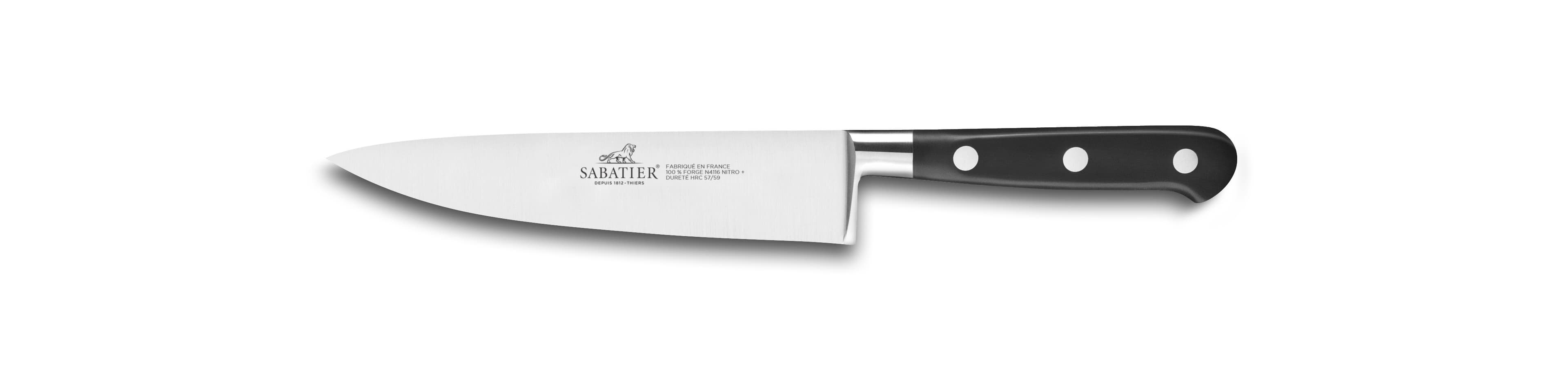 Couteau de Chef Ideal avec rivets inox Sabatier® s/boîte Sabatier® 100% forgé : Longueur - 15 cm