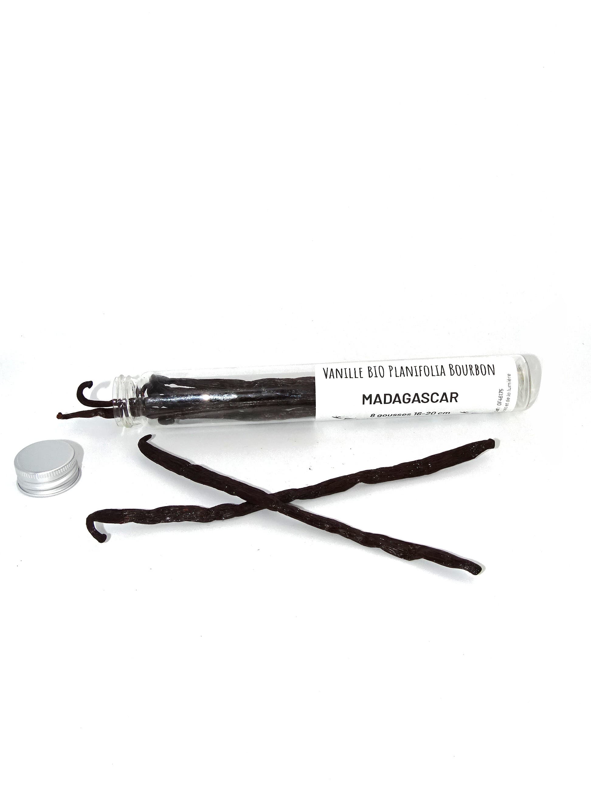 Tube de gousses de vanille BIO Planifolia Bourbon 16-20 cm Madagascar : Nombre de gousses - 1