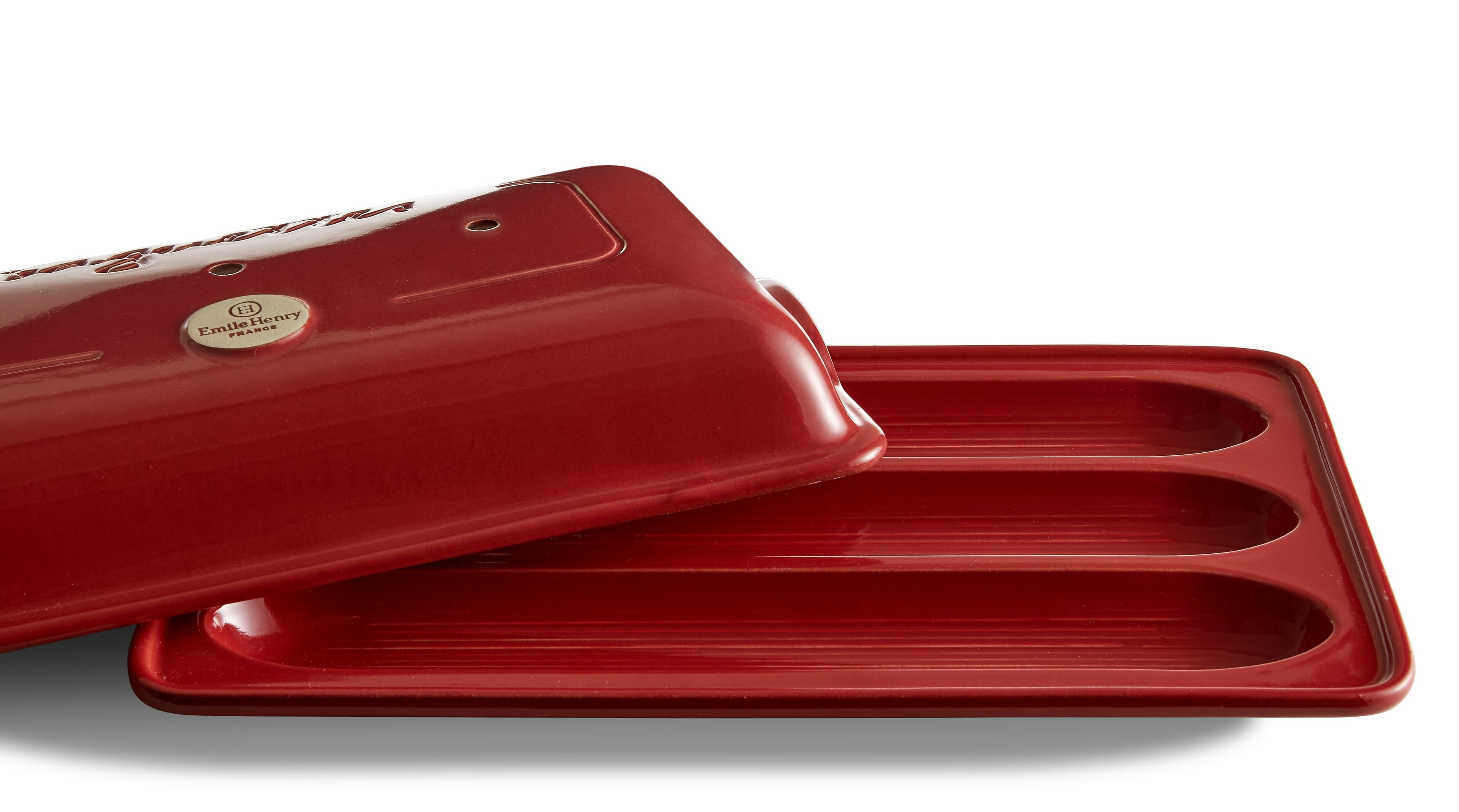 Moule Baguettes x3 en céramique Emile Henry : Couleur - Rouge grand cru