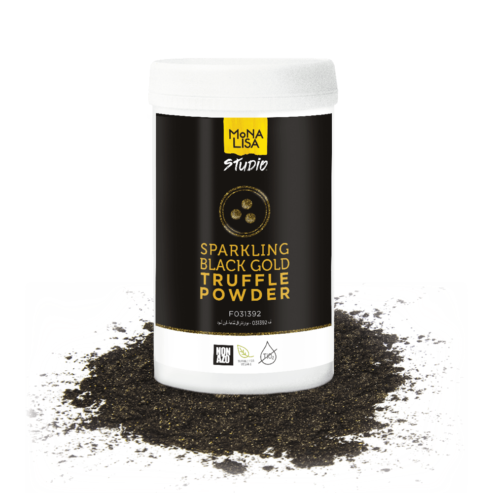 Poudre Scintillante Or Noir Naturel pour Truffes prĂŞte Ă l'emploi : Couleur - Noir, Poids - 250 g